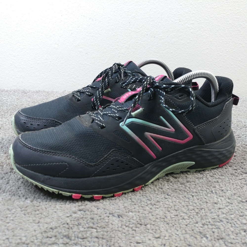 New Balance 410 V7 Womens 10 D Trail Running Hiking Shoes Black Pink WT410BP7